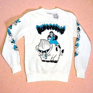 New XS Future Fantasy Delight White Graphic Sweatshirt Anime SlurpZone Crewneck
